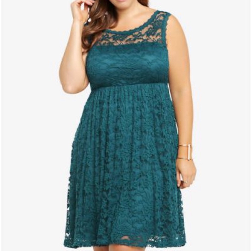 Torrid // turquoise lace dress //